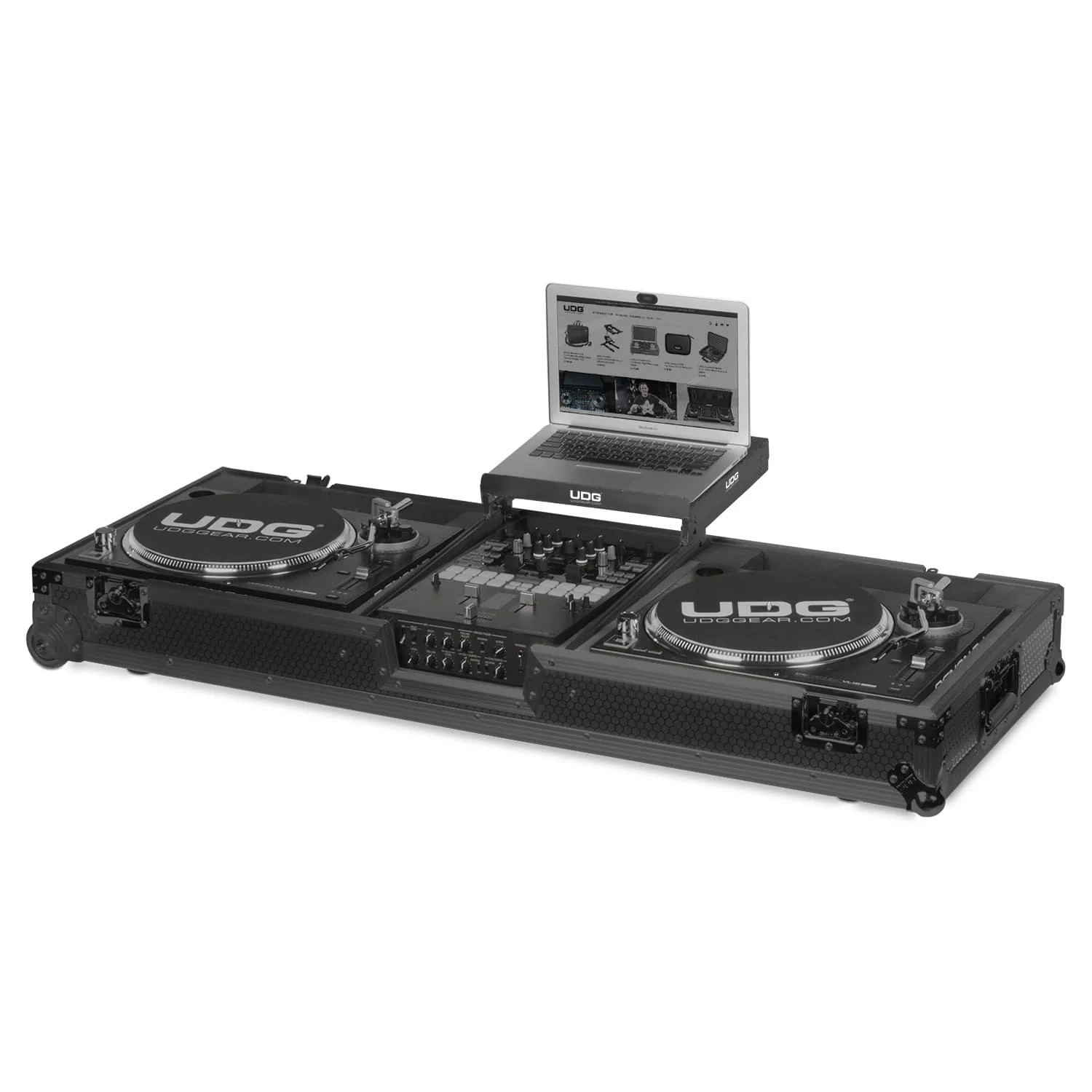 UDG Ultimate Flight Case Set PLX9/SL1200 Black MK2 Plus (Laptop Shelf + Wheels) [Outlet] - Image 5